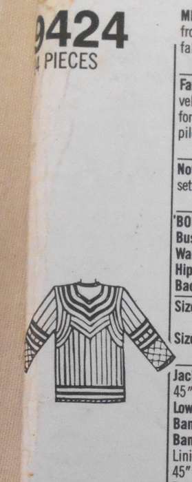 SIMPLICITY 9424 LINED QUILTED JACKET SIZES-M-L (10-20) COMPLETE-UNCUT-F/FOLDED