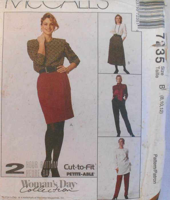 McCALLS 7230 PULL ON SKIRTS & PANTS SIZE 8-10-12 COMPLETE-CUT TO 12