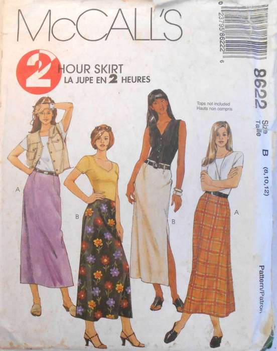 McCALLS 8622 SET OF SKIRTS SIZE 8-10-12 COMPLETE-CUT TO 8