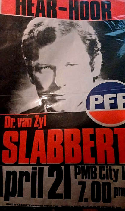 Dr.van Zyl Slabbert PFP Election Poster (1987)