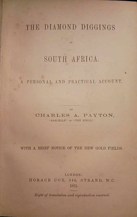 THE DIAMOND DIGGINGS OF SOUTH AFRICA (1872)