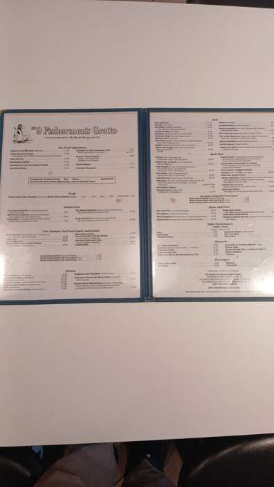 Fishermen's Grotto, San Francisco - MENU