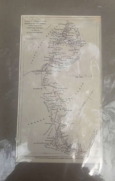 Antique Map of ZAR & The Orange Free State, 1859