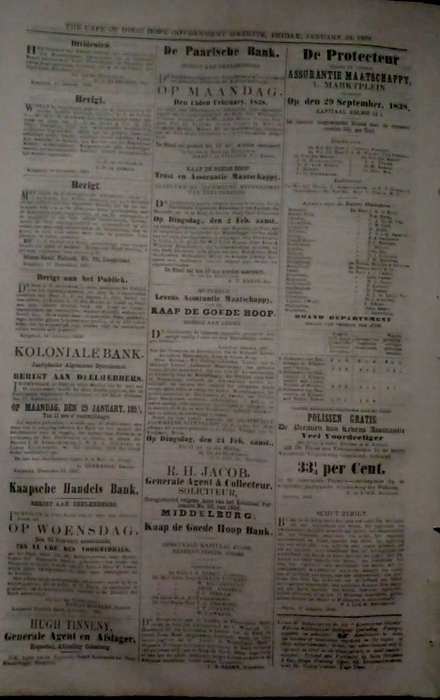 The Cape of Good Hope Government Gazette 1858 (Cape interest)