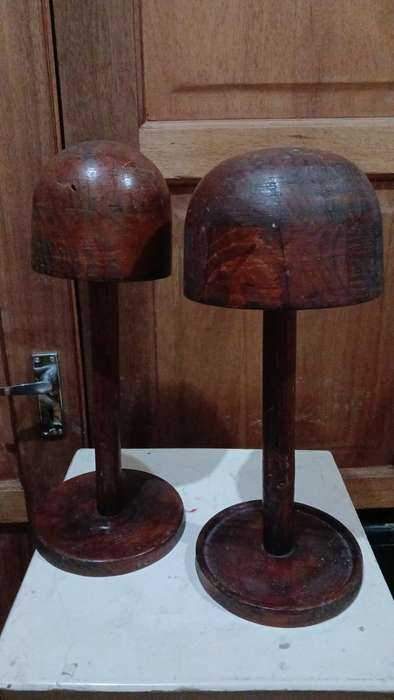 2 x Wooden Hat Stands