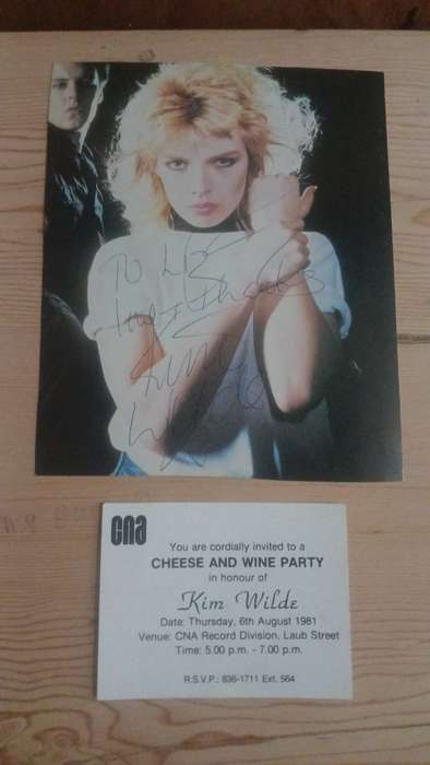 Kim Wilde  Invite & printed photograph, , 1981, Johannesburg - SIGNED