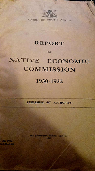 Report of Native Eeconomic Commission 1930-1932