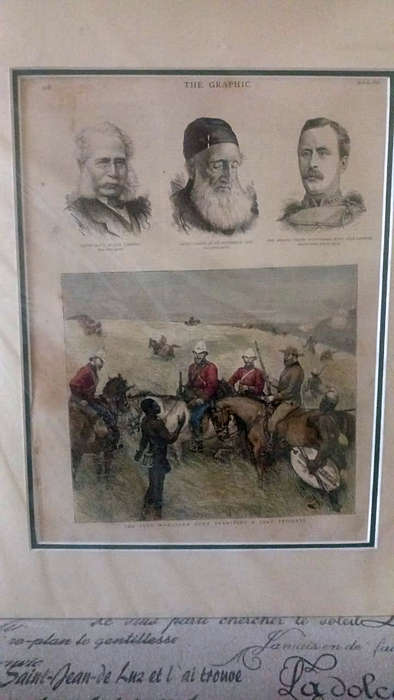 "The Zulu War - John Dunn examining a Zulu prisoner" - 1879