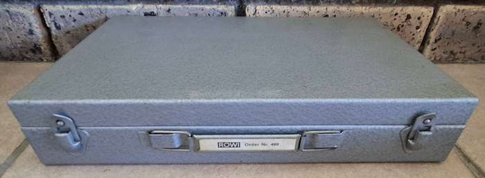 Rowi Vintage Metal 35mm Slide Case with Original Box Plus Baximat 35MM Straight Cassette Holder