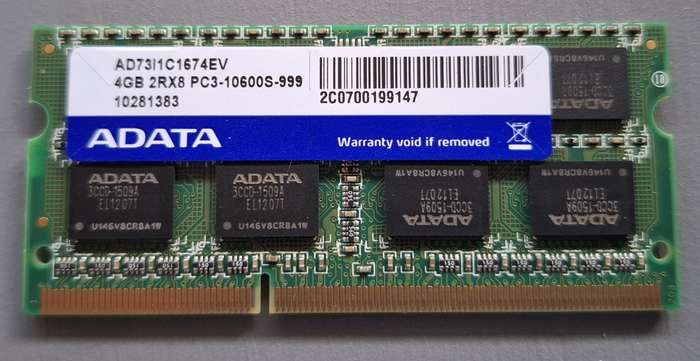 Adata 4GB PC3-10600S Laptop Memory