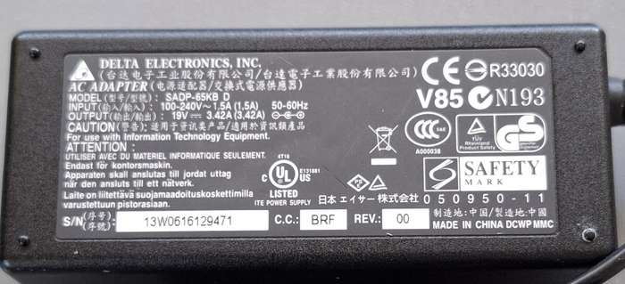 Delta AC Laptop Adapter 19V 3.42Amp