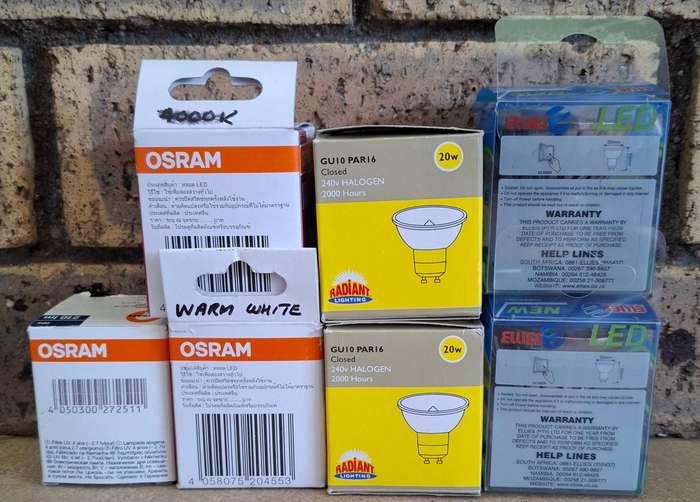 Set of 7 Halogen Led Osram & Various Brands Bulbs