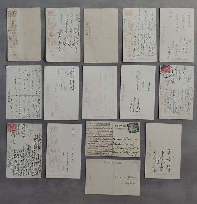Vintage Romantic Post Cards (x15) - used