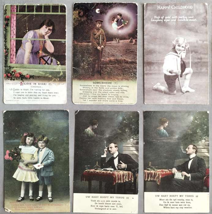 Vintage Romantic Post Cards (x15) - used