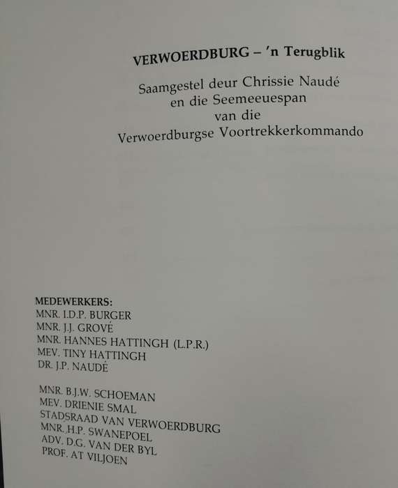 Verwoerdburg Terugblik (History of Centurion) 1983