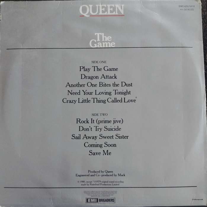 Vintage LP / Vinyl / Record - Queen - The Game