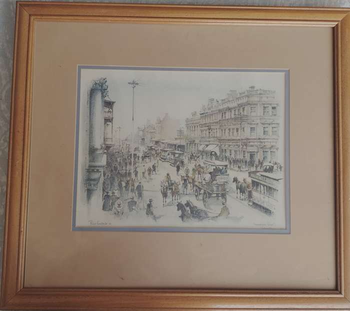 Framed Philip Bawcombe print - Commissioner Street Johannesburg c 1896
