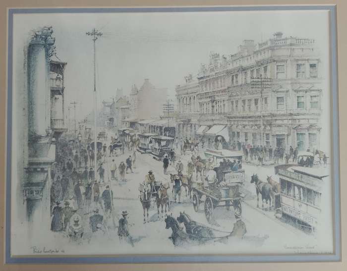 Framed Philip Bawcombe print - Commissioner Street Johannesburg c 1896