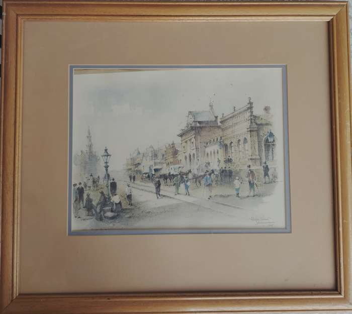 Framed Philip Bawcombe print - Rissik Street Johannesburg c 1898