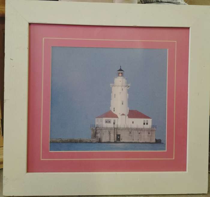 Framed photograph of a lighthouse - For the beach house