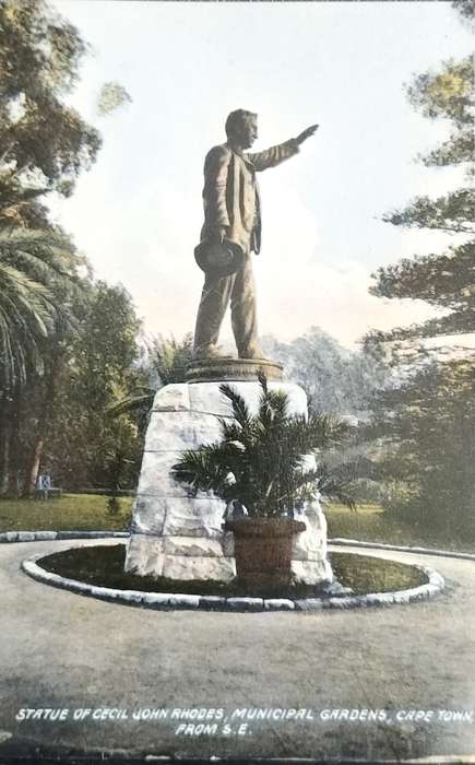 Vintage Post Card - Cecil John Rhodes Statue - Cape Town