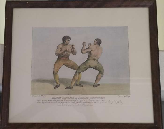 Vintage framed Etching of boxers