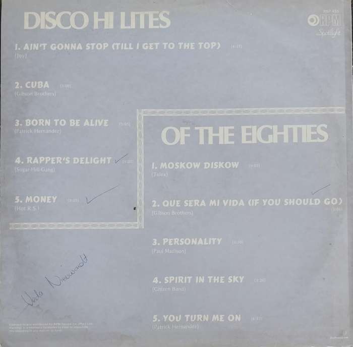 LP / Vinyl / Record - Disco Hi Lites (Various artists)