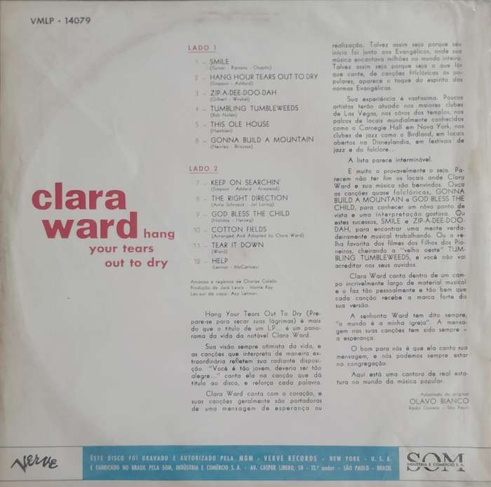 LP / Vinyl / Record - Clara Ward - Hang your tears out to dry