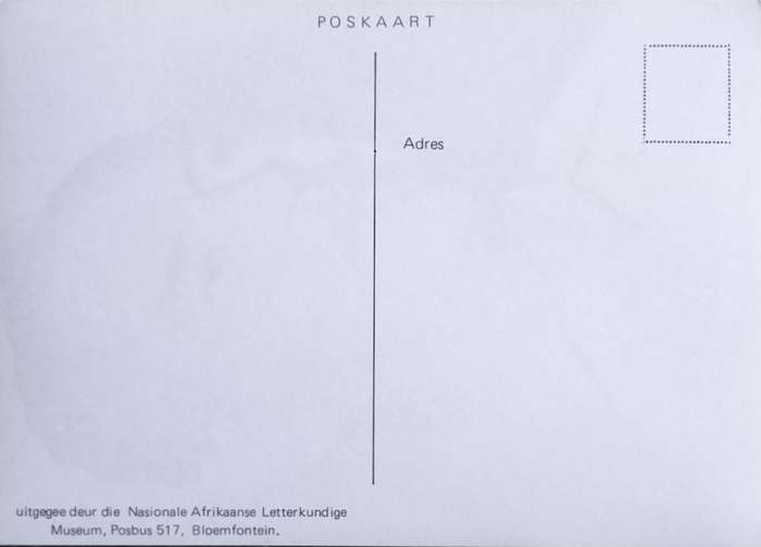 Poskaart / Post card - Nicolaas Petrus van Wyk Louw - uitgereik deur NAL museum