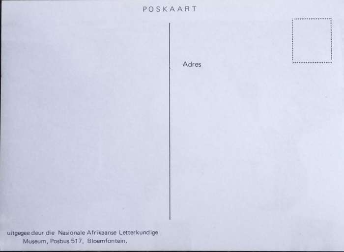 Poskaart / Post card - Jochem van Bruggen - uitgereik deur NAL museum