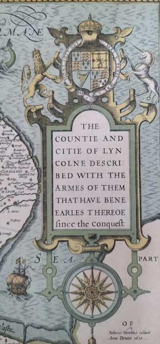 Antique British map (Lincolne) - framed