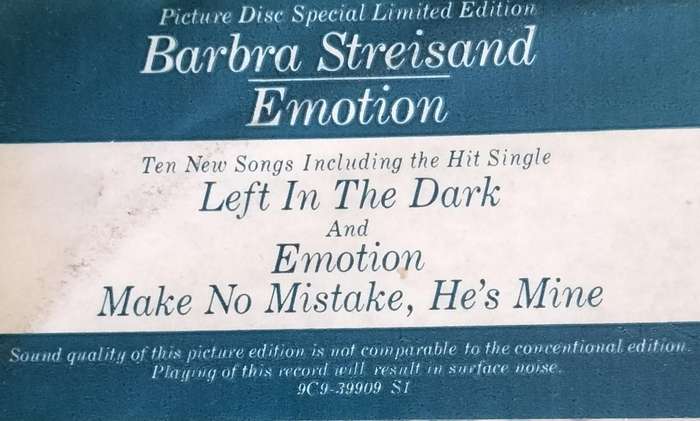 Rare Picture LP / Record / Vinyl - Barbra Streisand - Emotion (Special Limited Edition)