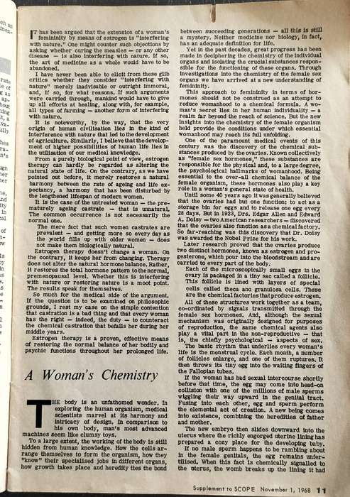 Scope magazine supplement (1968) - Feminine forever