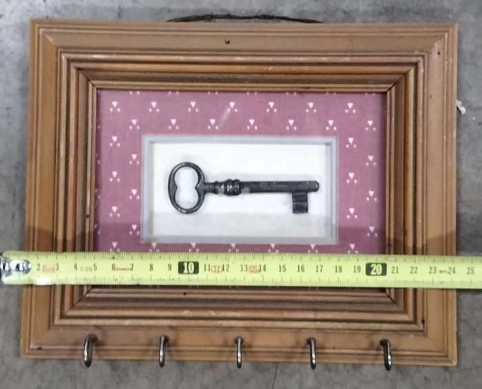 Beautifully framed vintage key - frame acts as a key holder