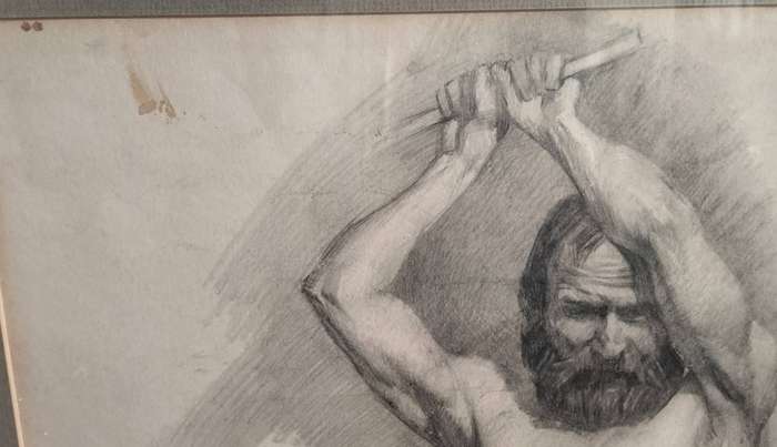 Large framed anatomical sketch (92 x 64,5)