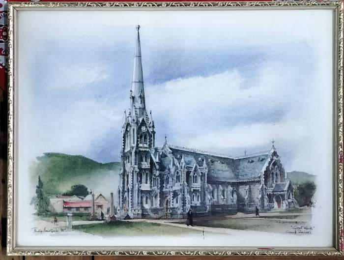 Philip Bawcombe print (1981) - Graaff-Reinet Groot Kerk