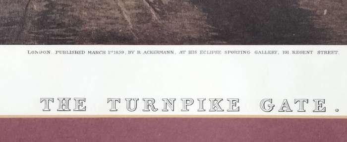 Unframed vintage print - The turnpike gate - engraved by J. Harris
