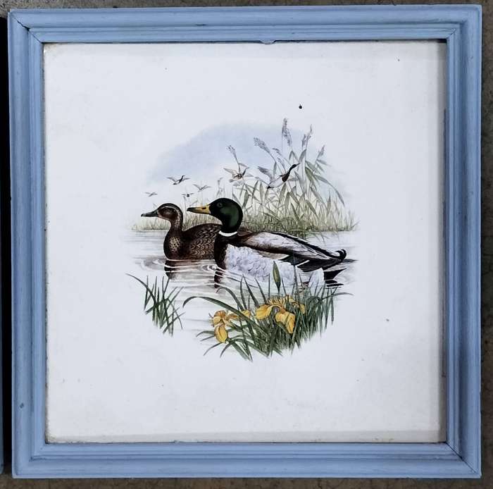 Set of three framed tiles - Ducks (17 x 17cm)