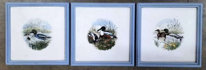 Set of three framed tiles - Ducks (17 x 17cm)