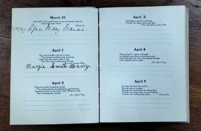 Longfellows birthday and anniversary booklet (1912)