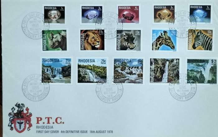 Rhodesia 1st definitive and Zimbabwe 4th definitive FDC