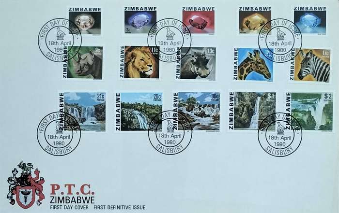 Rhodesia 1st definitive and Zimbabwe 4th definitive FDC