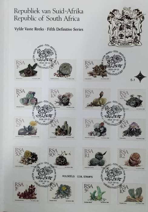 South Africa 5th definitive FDC - Succulents - 1988