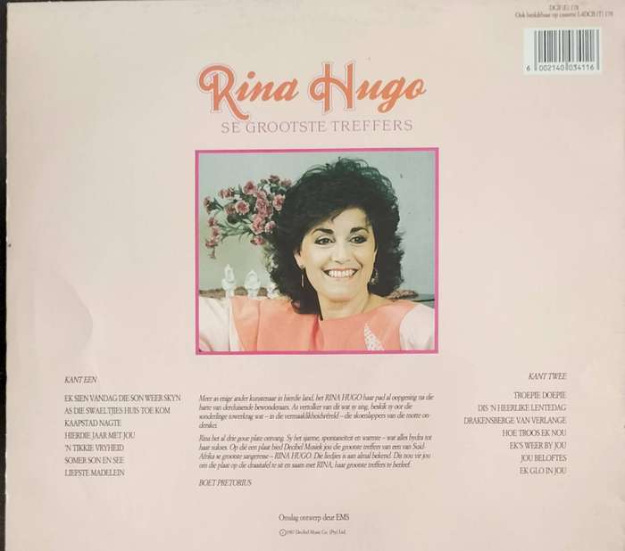 Rina Hugo se grootste treffers (geteken)- Langspeel plaat 1987 (LP / Vinyl / Record)