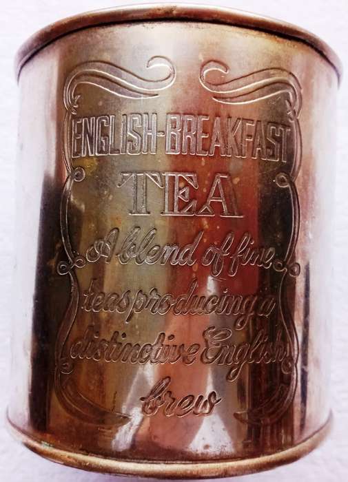Vintage Brass English Breakfast Tea Tin - circa 1970's