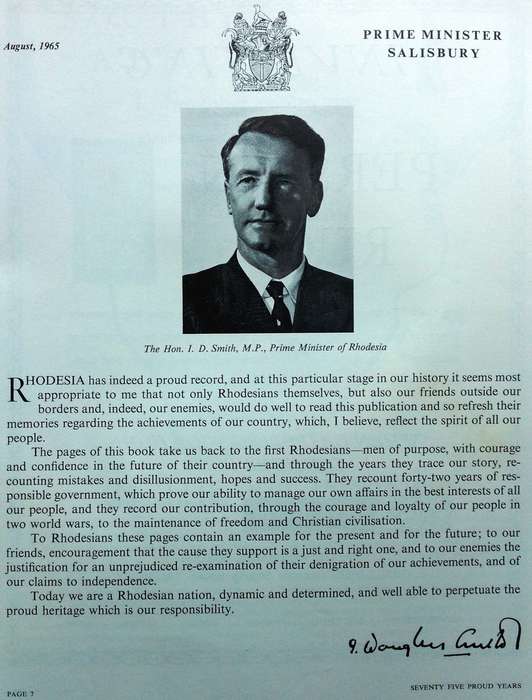SEVENTY FIVE PROUD YEARS 1890 - 1965 - Pioneers and Progress of Rhodesia