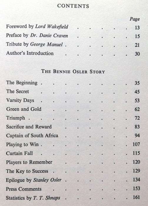 The Bennie Osler Story as told to Chris Greyvenstein - Hardcover