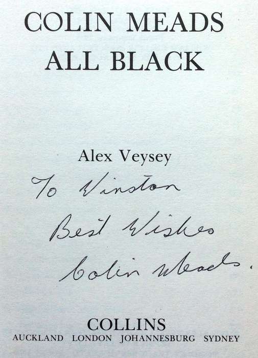 Colin Meads All Black - Alex Veysey - Hardcover - Book signed by Mr Colin Meads