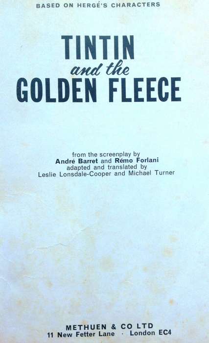 Tintin and the Golden Fleece - Based on Herge's Characters - The Book of the Film