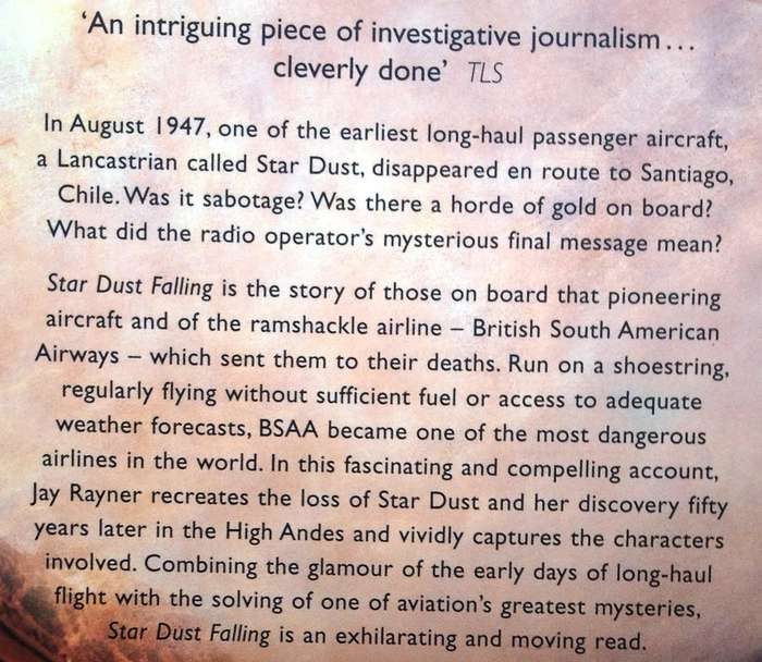 Star Dust Falling - Jay Rayner - The story of the plane that vanished